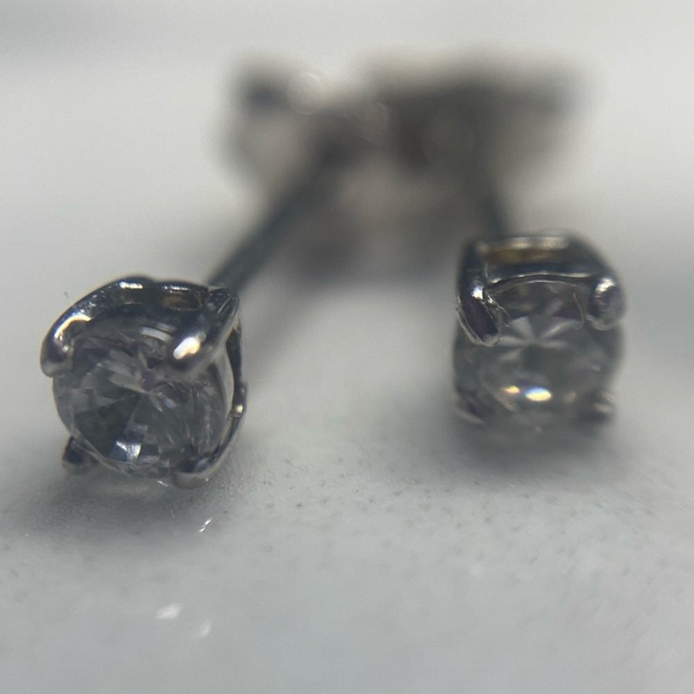 Sterling‎ silver CZ small stone stud earrings sterling silver